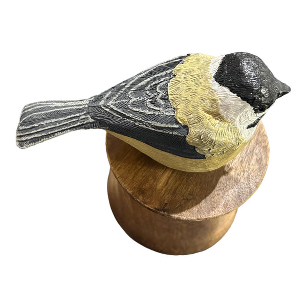Sculpture en bois oiseau - Mésange