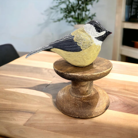 Sculpture en bois oiseau - Mésange