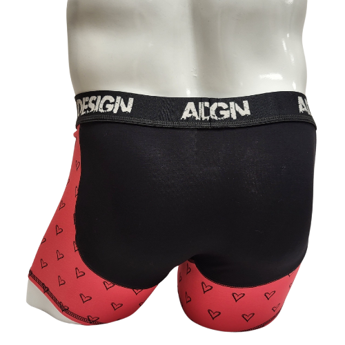 Boxer pour homme en bambou cœurs corail