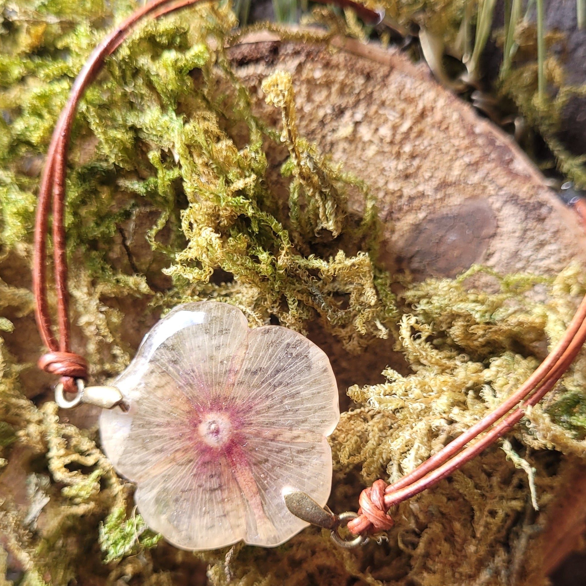 Bracelet fleur de phlox caramel