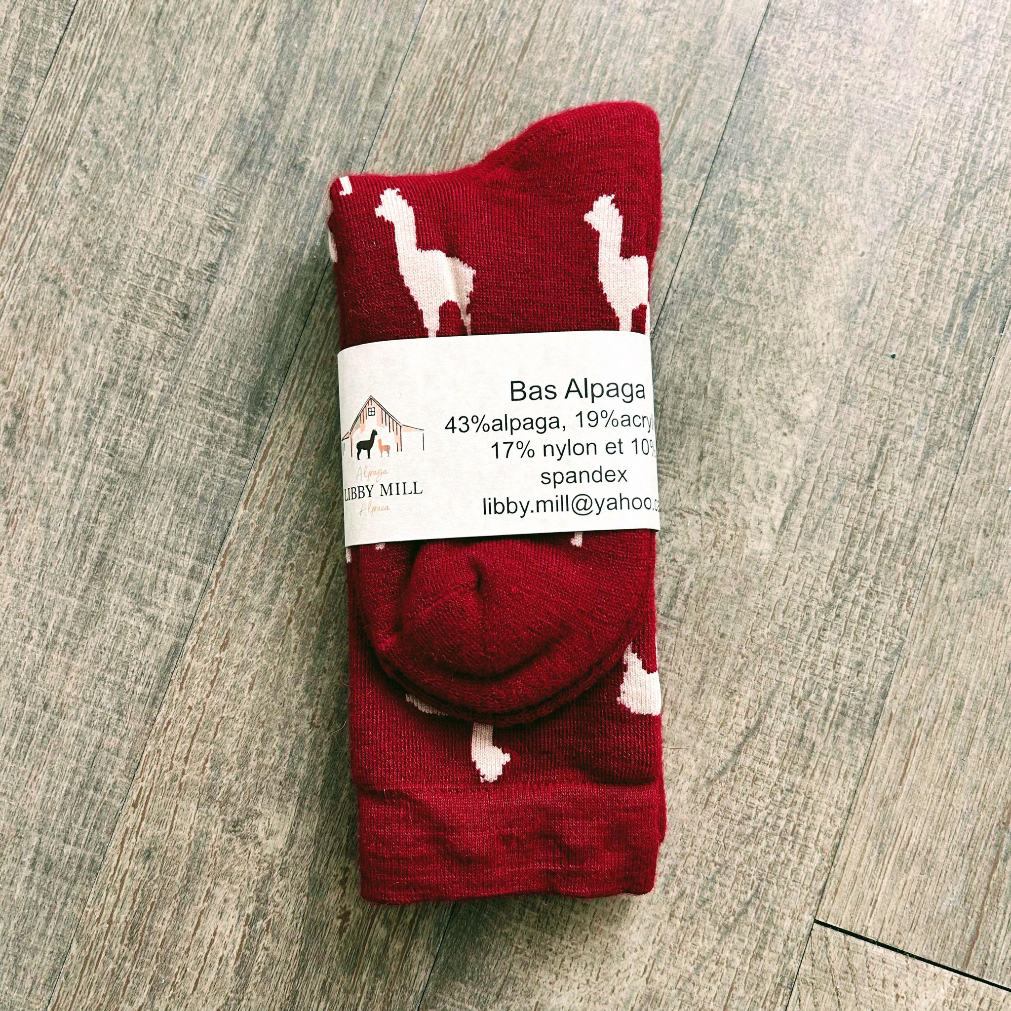 Chaussettes alpaga – rouges et blanches small