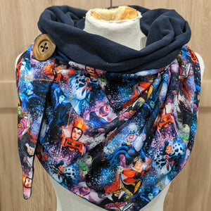 Foulard style chèche "personnages"