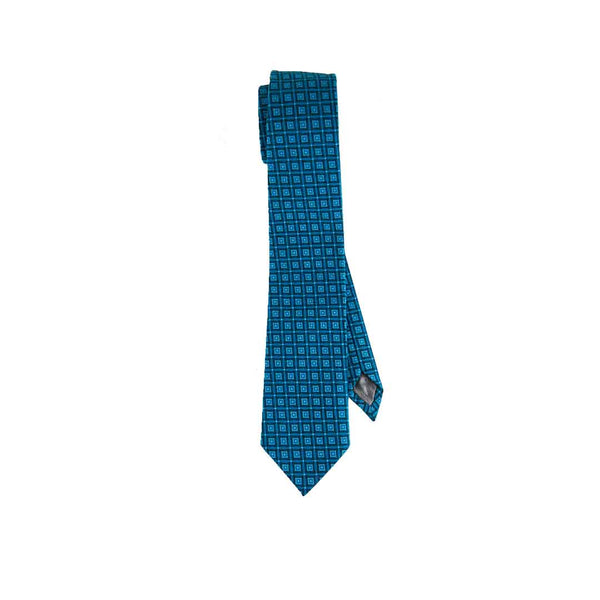 Cravate Shweshwe mosaïque turquoise