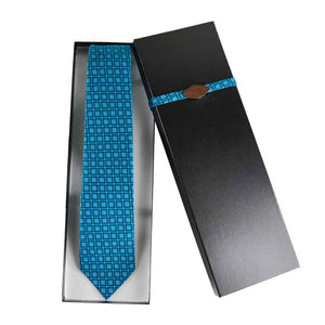 Cravate Shweshwe mosaïque turquoise